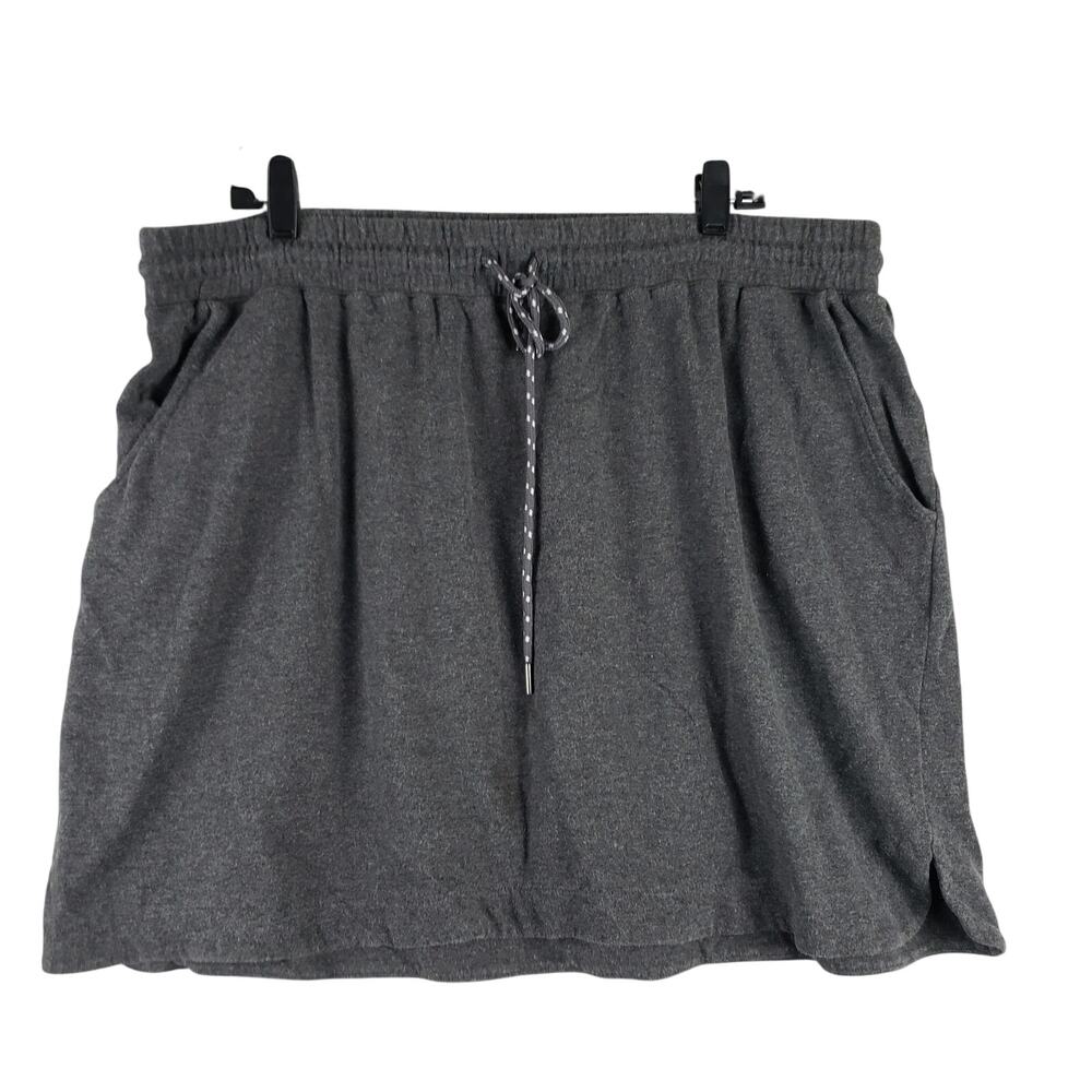 Maurices Women's 2X Pullโ On Mini Sweat Skirt Dark Gray Casual Lounge Comfy